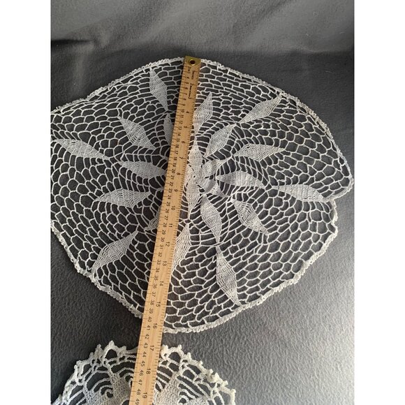 Handmade Crochet Lace Doily Set of 2 - Picture 4 of 8